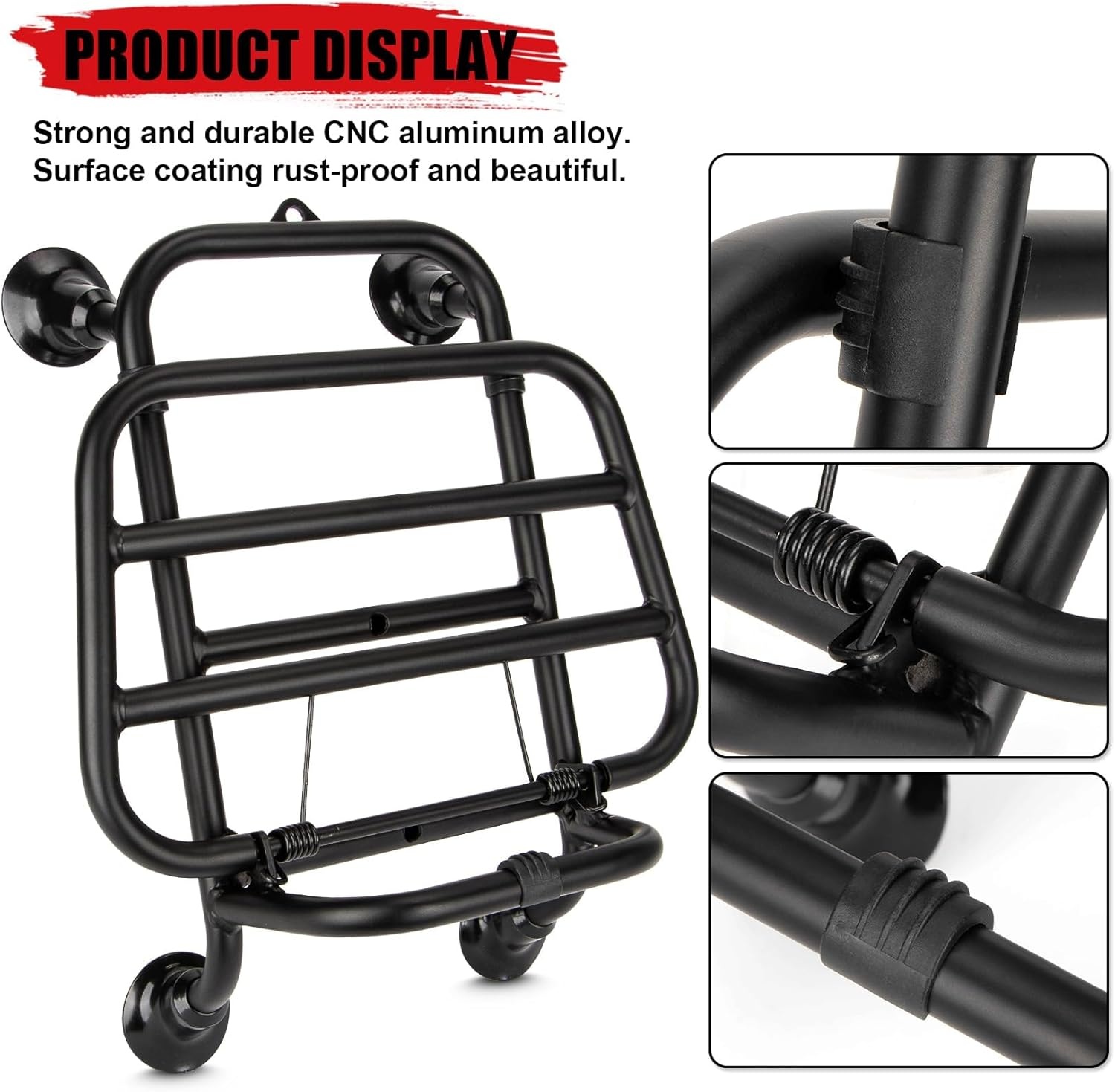 Zwarte Bagagedrager voor Vespa GTS 300 125 250 (2018-2025)