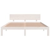 vidaXL Bedframe massief grenenhout wit 160x200 cm