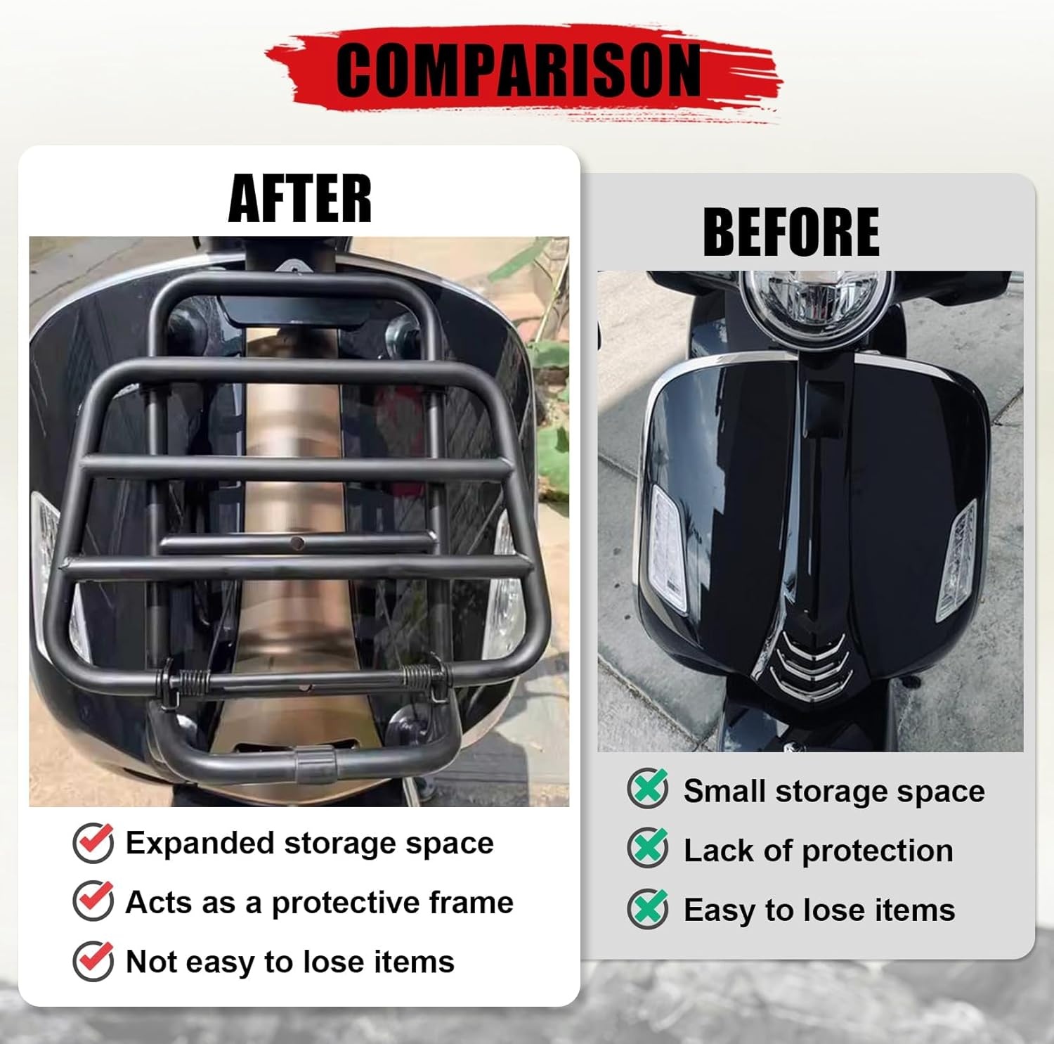 Zwarte Bagagedrager voor Vespa GTS 300 125 250 (2018-2025)