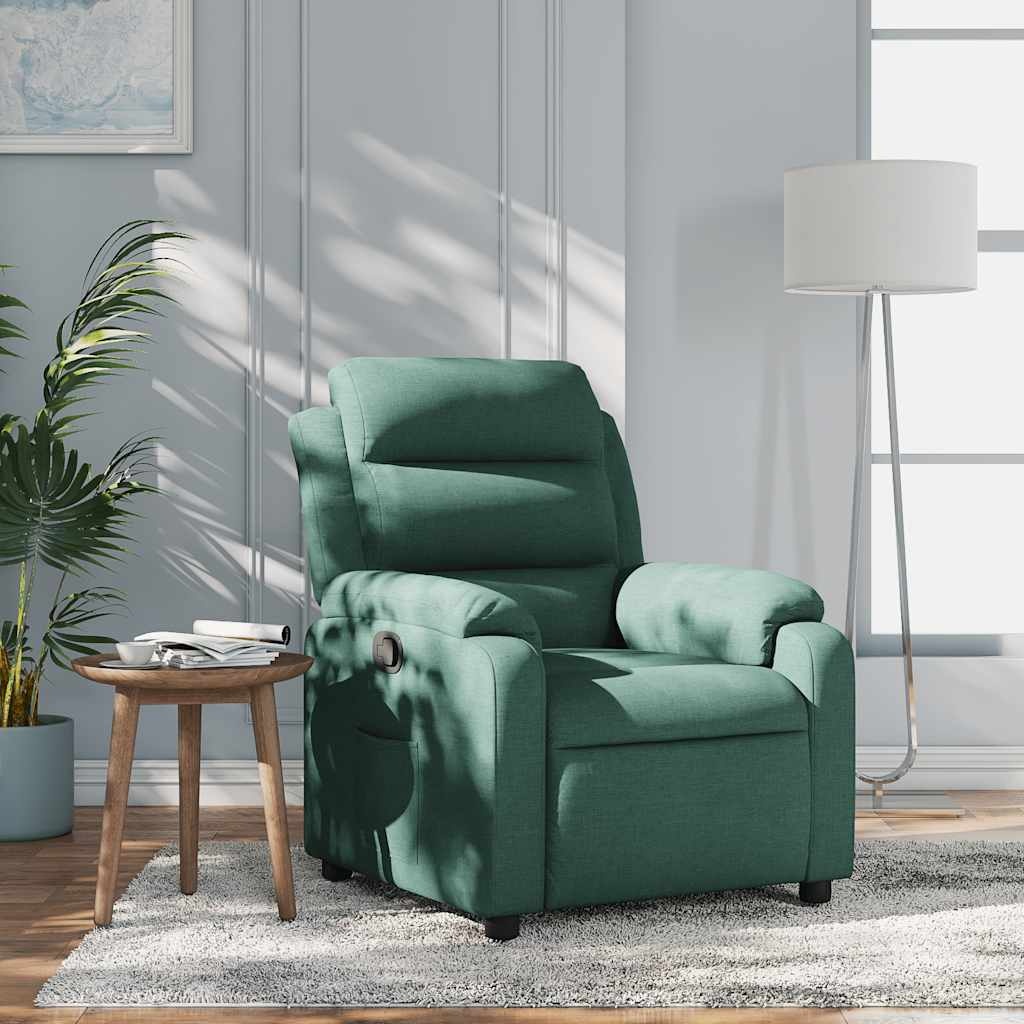 vidaXL Fauteuil verstelbaar stof donkergroen