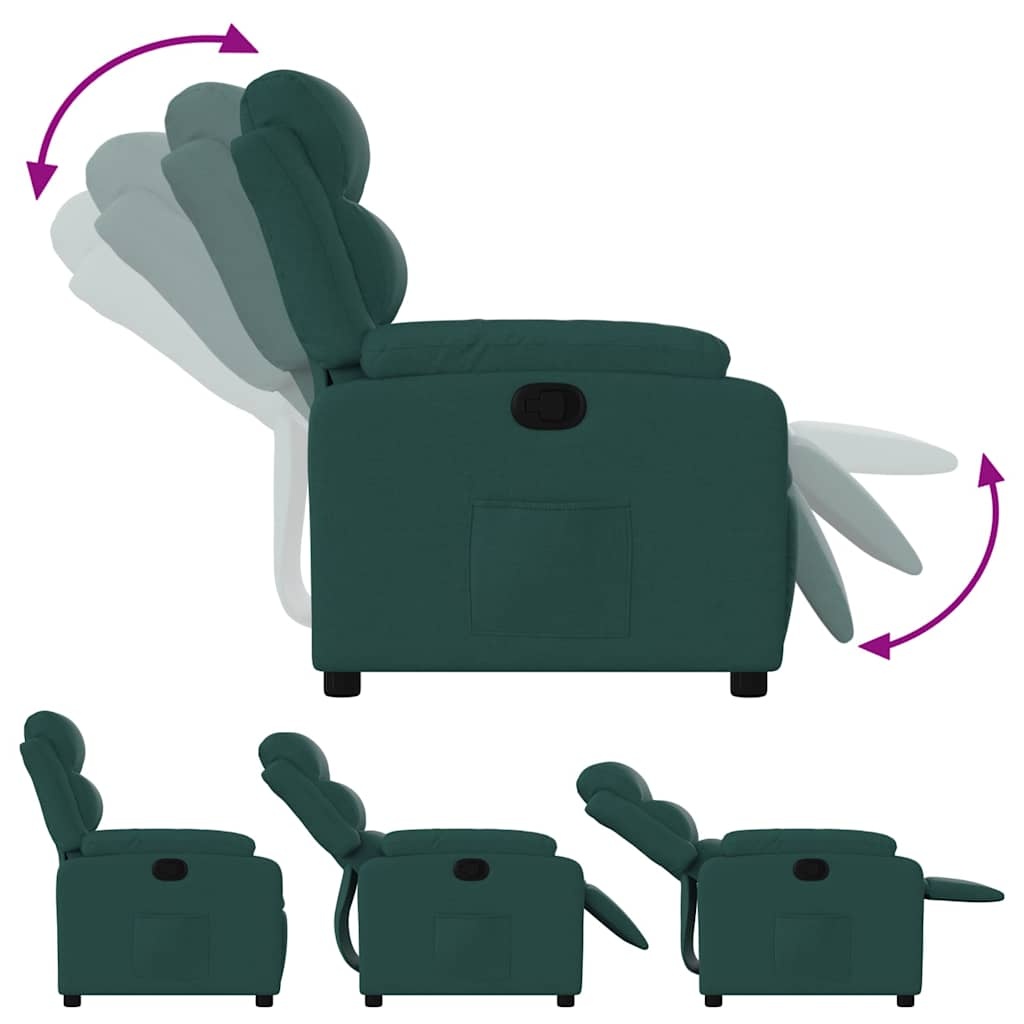 vidaXL Fauteuil verstelbaar stof donkergroen