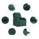 vidaXL Fauteuil verstelbaar stof donkergroen