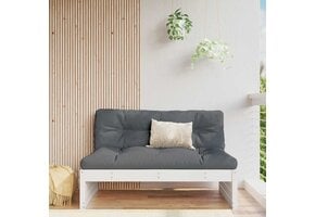 vidaXL Grenenhouten Middenbank Wit met Kussens - 35% Korting