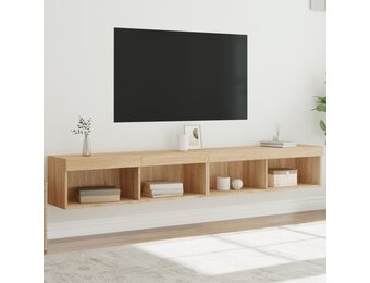 2x TV-meubel met LED 100x30x30 cm Sonoma Eiken - 63% Korting