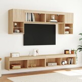 2x TV-meubel met LED 100x30x30 cm Sonoma Eiken - 63% Korting