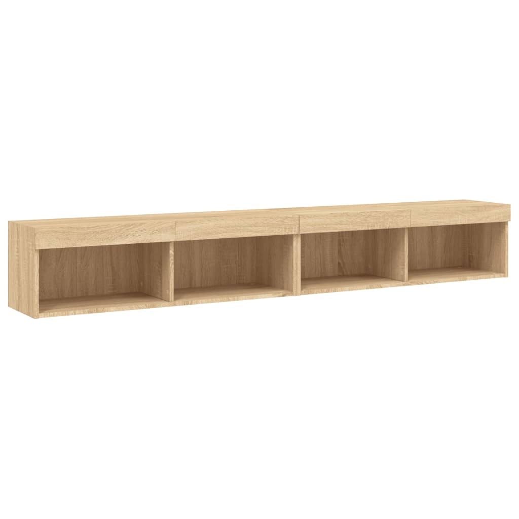 2x TV-meubel met LED 100x30x30 cm Sonoma Eiken - 63% Korting