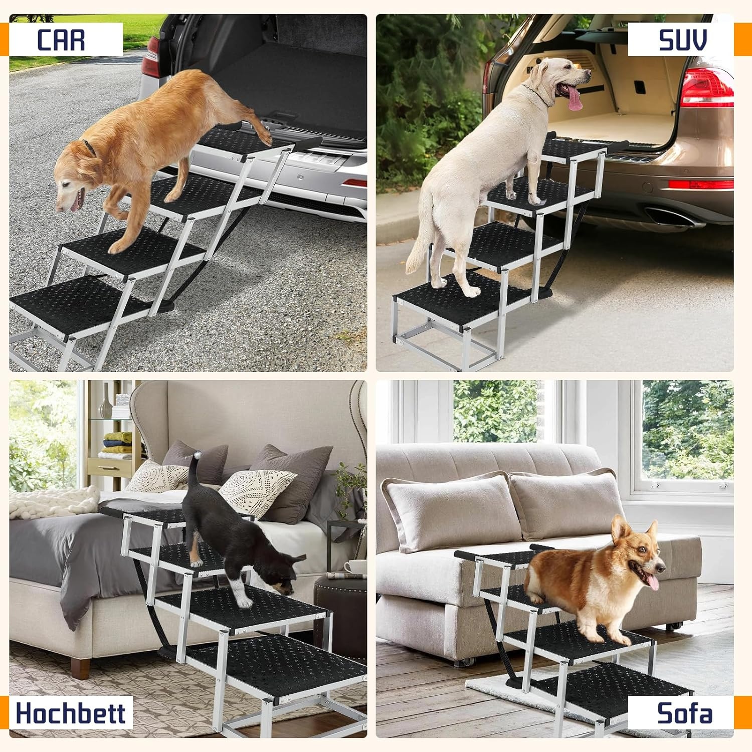 Hondenopgang 4-Treden voor Grote Honden (30% Korting)