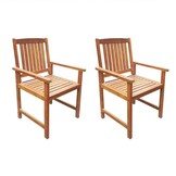 VidaXL Tuinstoelen Massief Acaciahout - 2 stuks - Bruin - 35% Korting