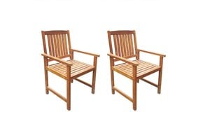 VidaXL Tuinstoelen Massief Acaciahout - 2 stuks - Bruin - 35% Korting