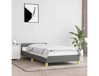 Donkergrijs Bedframe met Hoofdeinde 90x190 cm - 51% Korting