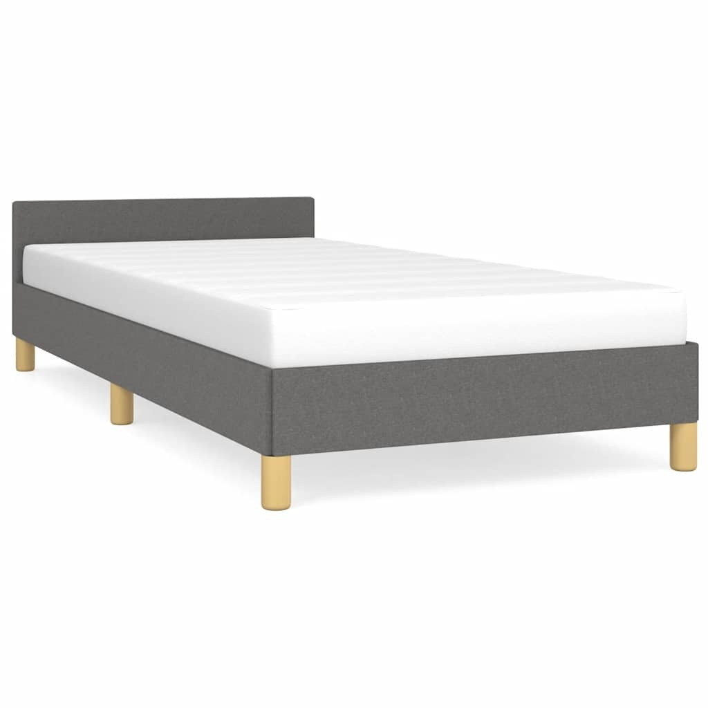 Donkergrijs Bedframe met Hoofdeinde 90x190 cm - 51% Korting