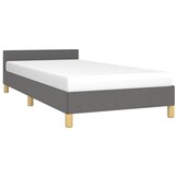 Donkergrijs Bedframe met Hoofdeinde 90x190 cm - 51% Korting