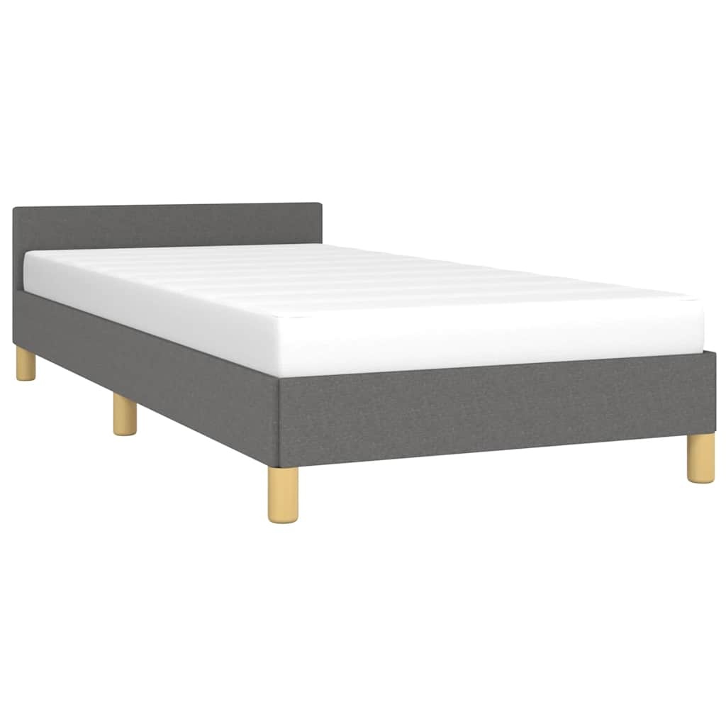 Donkergrijs Bedframe met Hoofdeinde 90x190 cm - 51% Korting