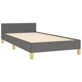 Donkergrijs Bedframe met Hoofdeinde 90x190 cm - 51% Korting