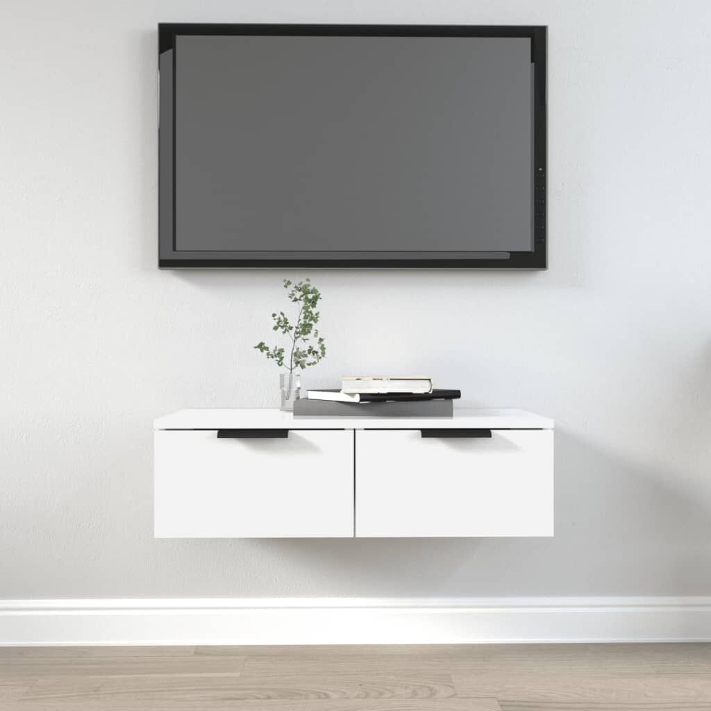 vidaXL Wandkast 68x30x20 cm Bewerkt Hout Wit - 34% Korting!