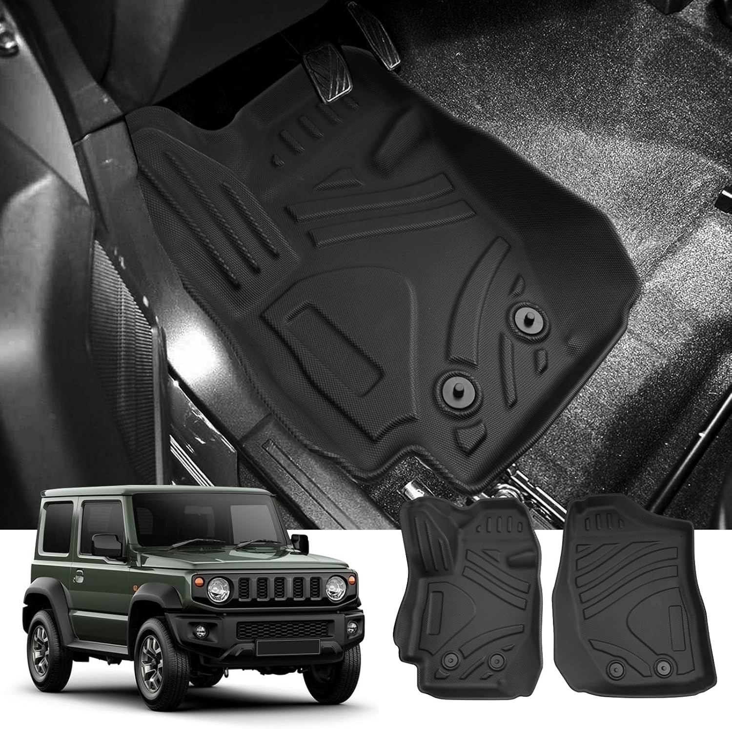Vloermatten Suzuki Jimny (2 zitplaatsen) 2021-2024 | 34% Korting | Waterdicht & Antislip