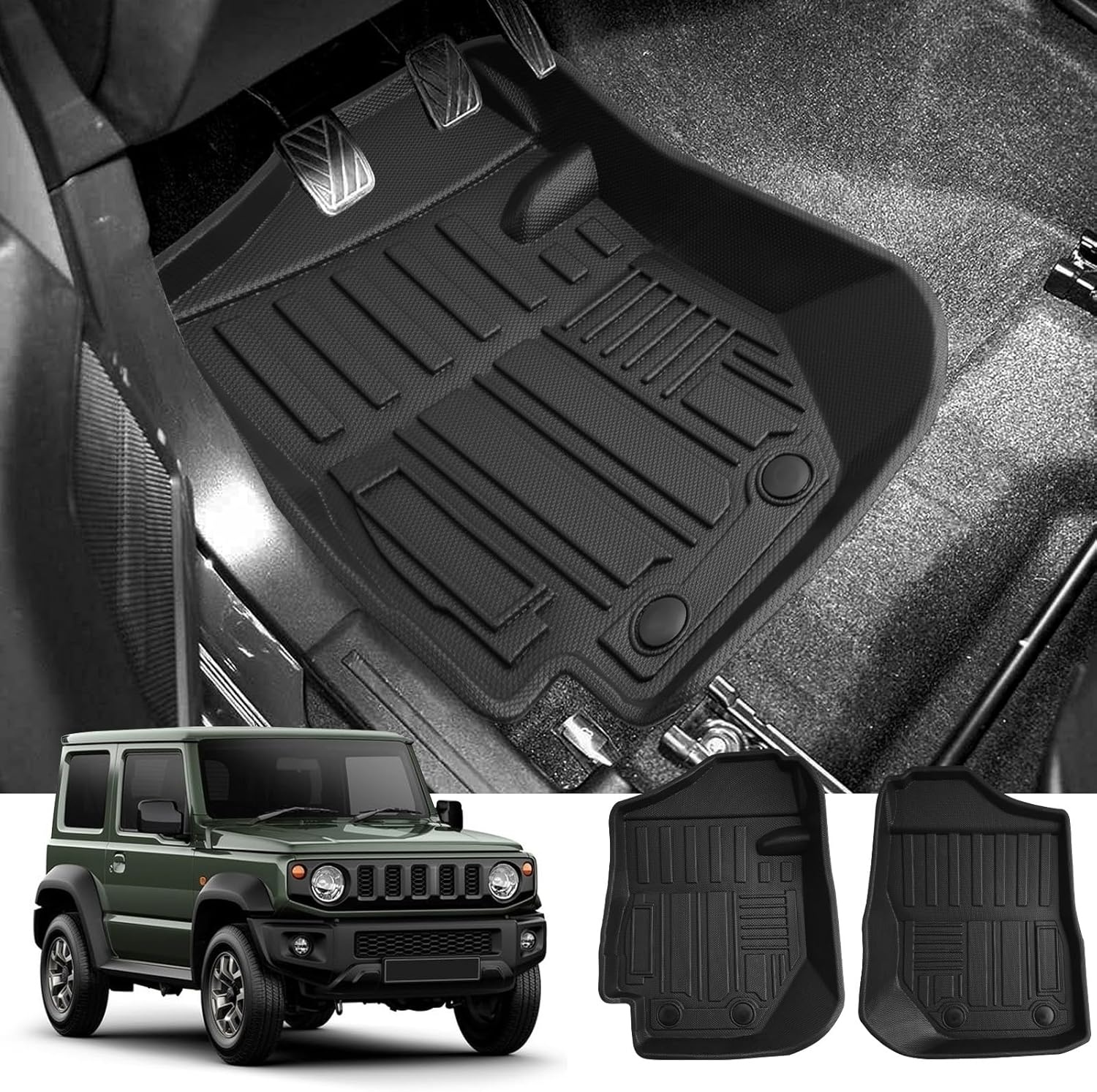 Vloermatten Suzuki Jimny (2 zitplaatsen) 2021-2024 | 34% Korting | Waterdicht & Antislip