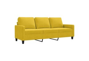 Gele Driezitsbank 180 cm - Fluweel (35% Korting)