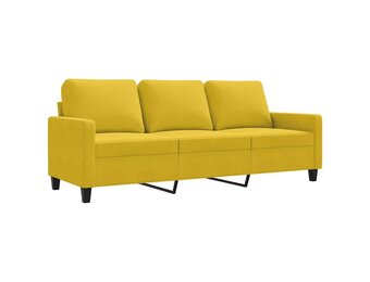 Driezitsbank 180 cm Fluweel Geel met 35% Korting