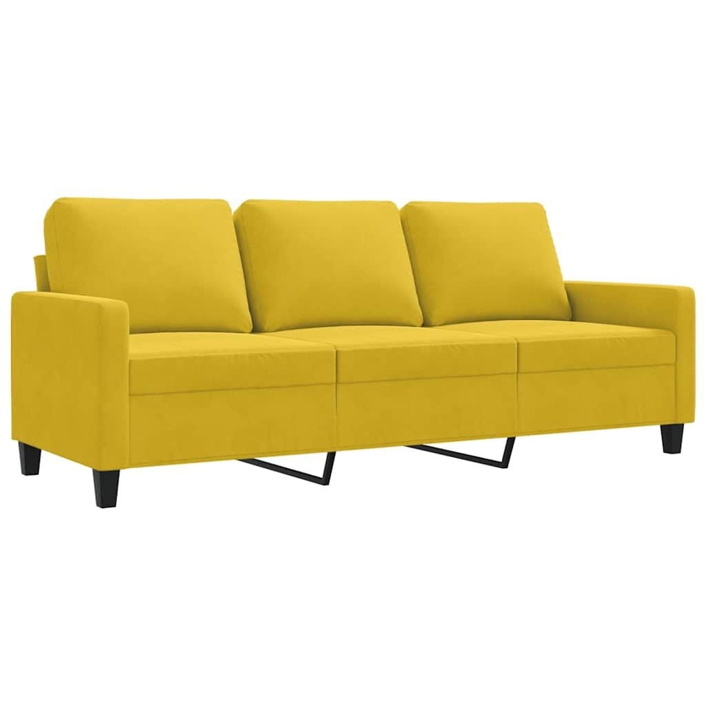 Driezitsbank 180 cm Fluweel Geel met 35% Korting