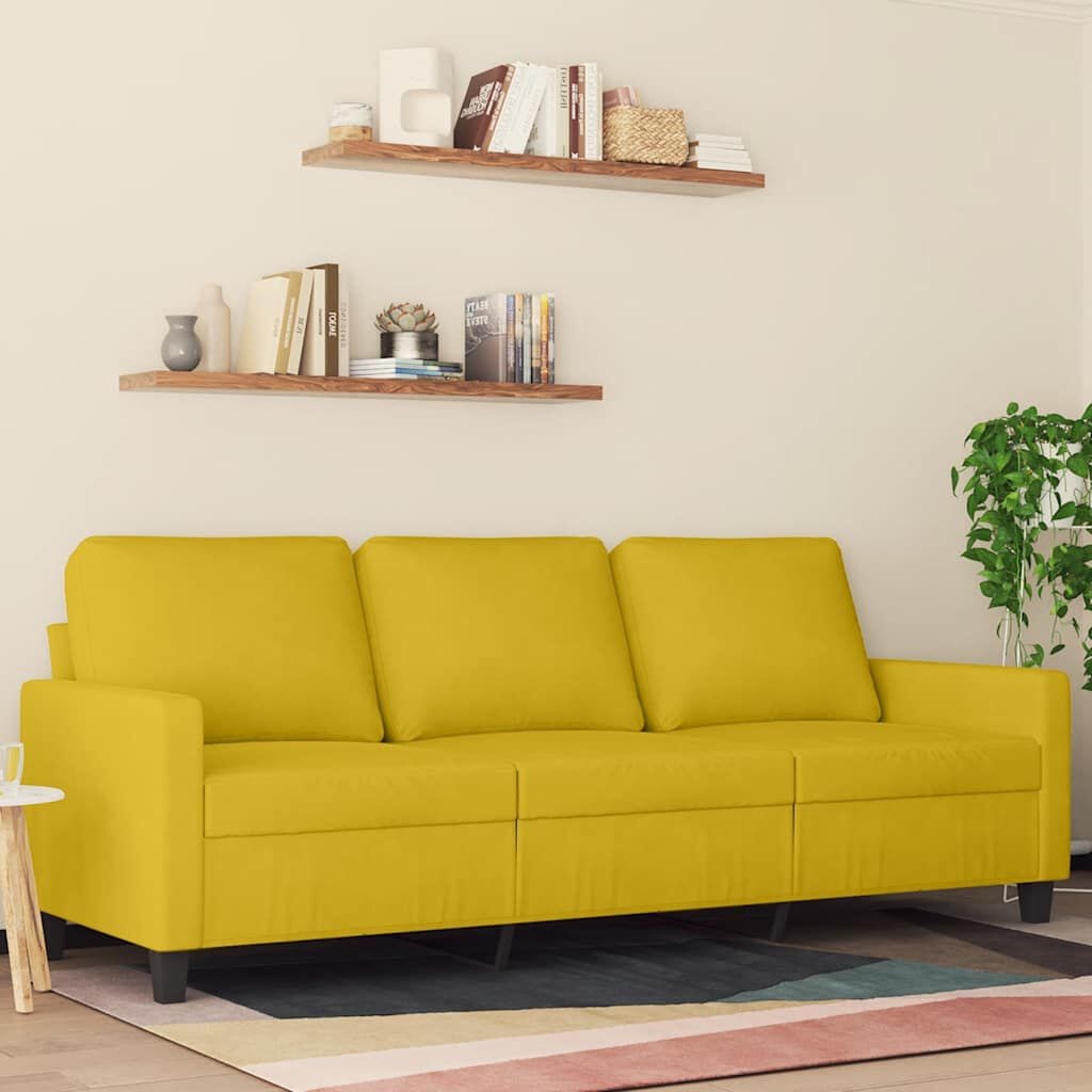 Driezitsbank 180 cm Fluweel Geel met 35% Korting