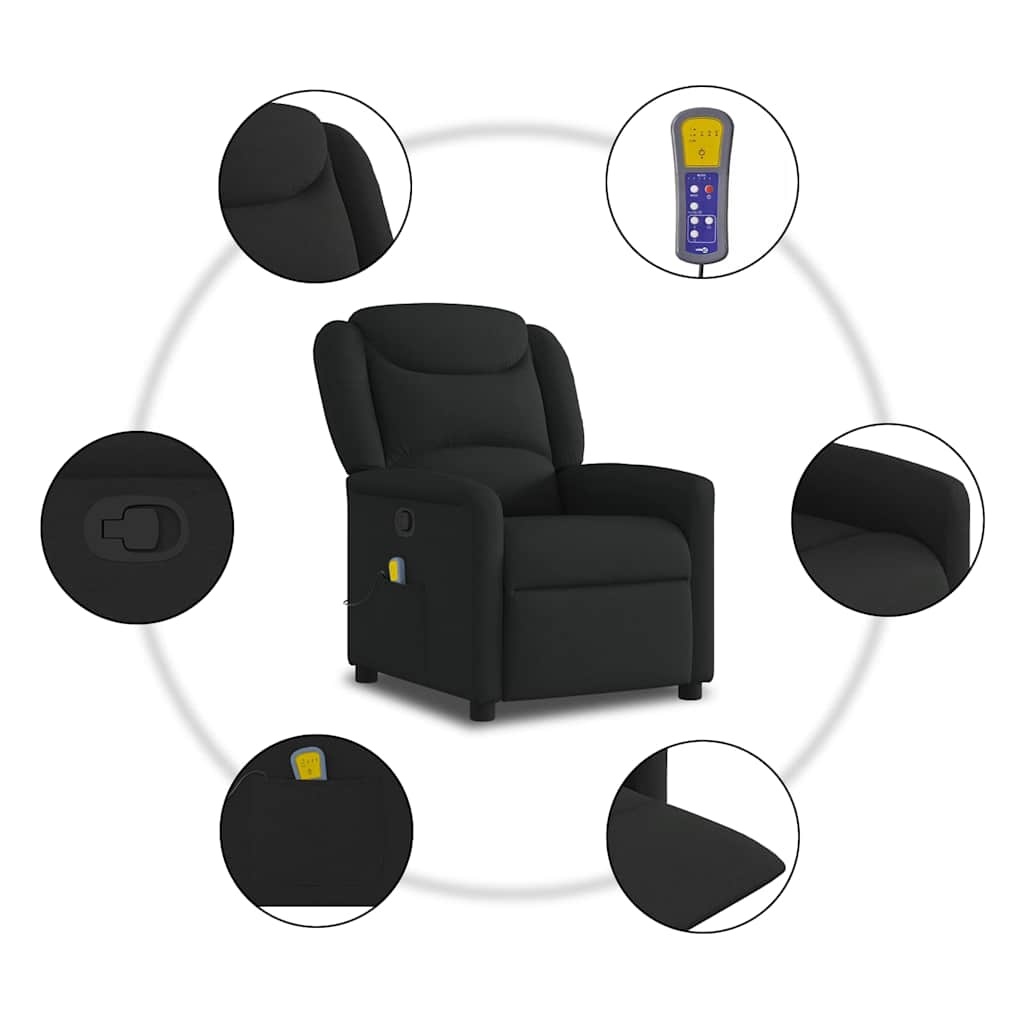 Verstelbare Massagestoel - Stof Zwart - 35% Korting