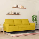 Driezitsbank 180 cm Fluweel Geel met 35% Korting