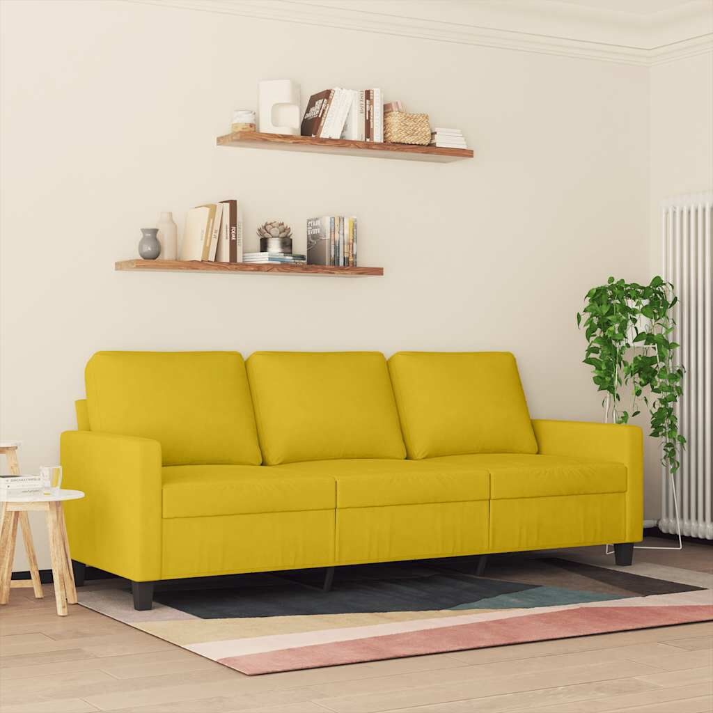Driezitsbank 180 cm Fluweel Geel met 35% Korting