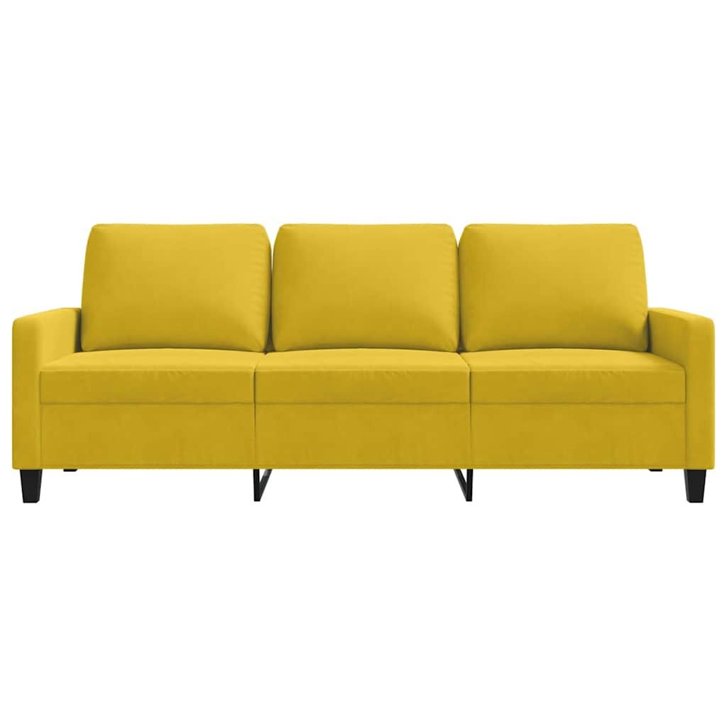 Driezitsbank 180 cm Fluweel Geel met 35% Korting