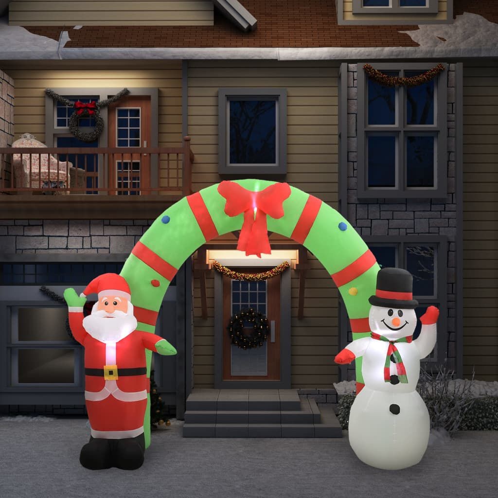 Opblaasbare Kerstboog Kerstman & Sneeuwpop - 223 cm - 59% Korting