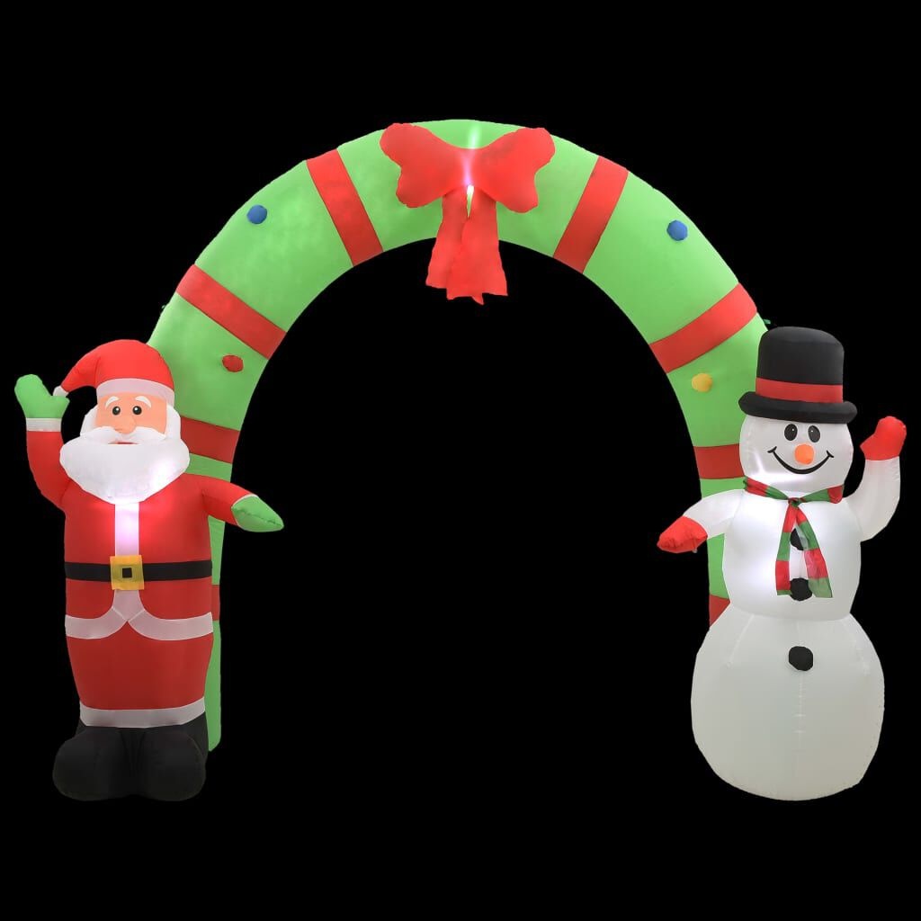 Opblaasbare Kerstboog Kerstman & Sneeuwpop - 223 cm - 59% Korting