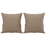 vidaXL Sierkussens 2 st 40x40 cm Kunstleer Cappuccino - 66% Korting
