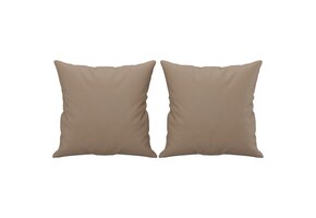 vidaXL Sierkussens 2 st 40x40 cm Kunstleer Cappuccino - 66% Korting