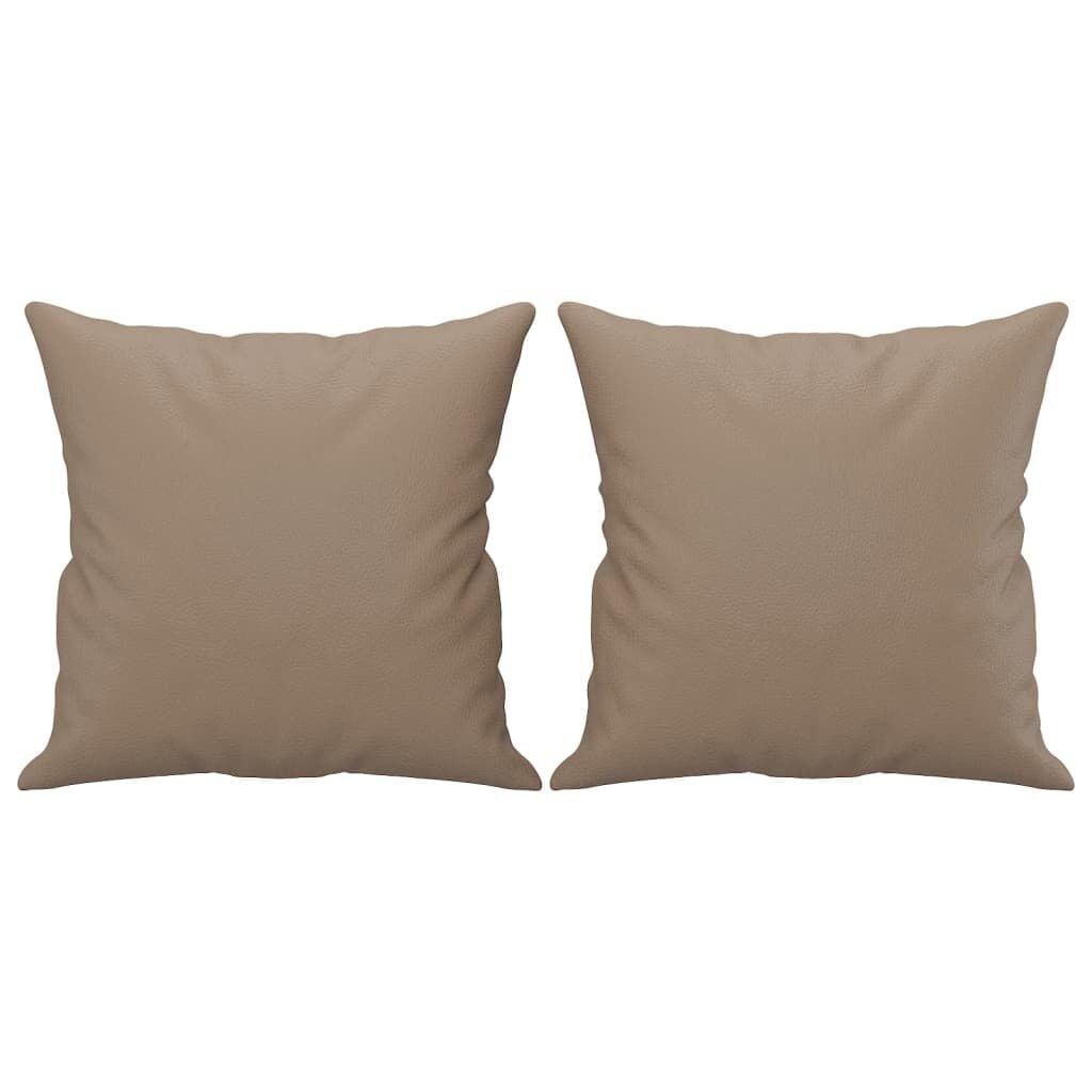 vidaXL Sierkussens 2 st 40x40 cm Kunstleer Cappuccino - 66% Korting