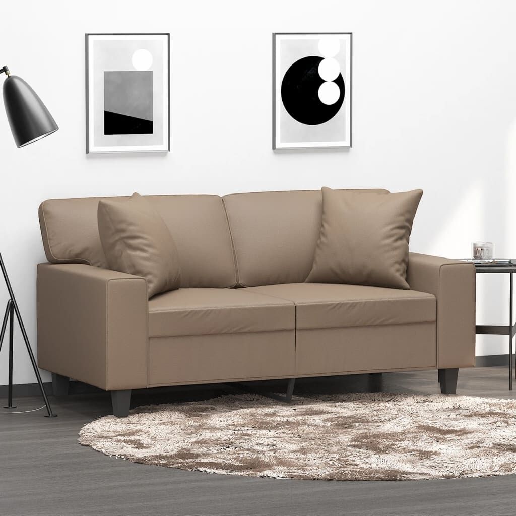 vidaXL Sierkussens 2 st 40x40 cm Kunstleer Cappuccino - 66% Korting