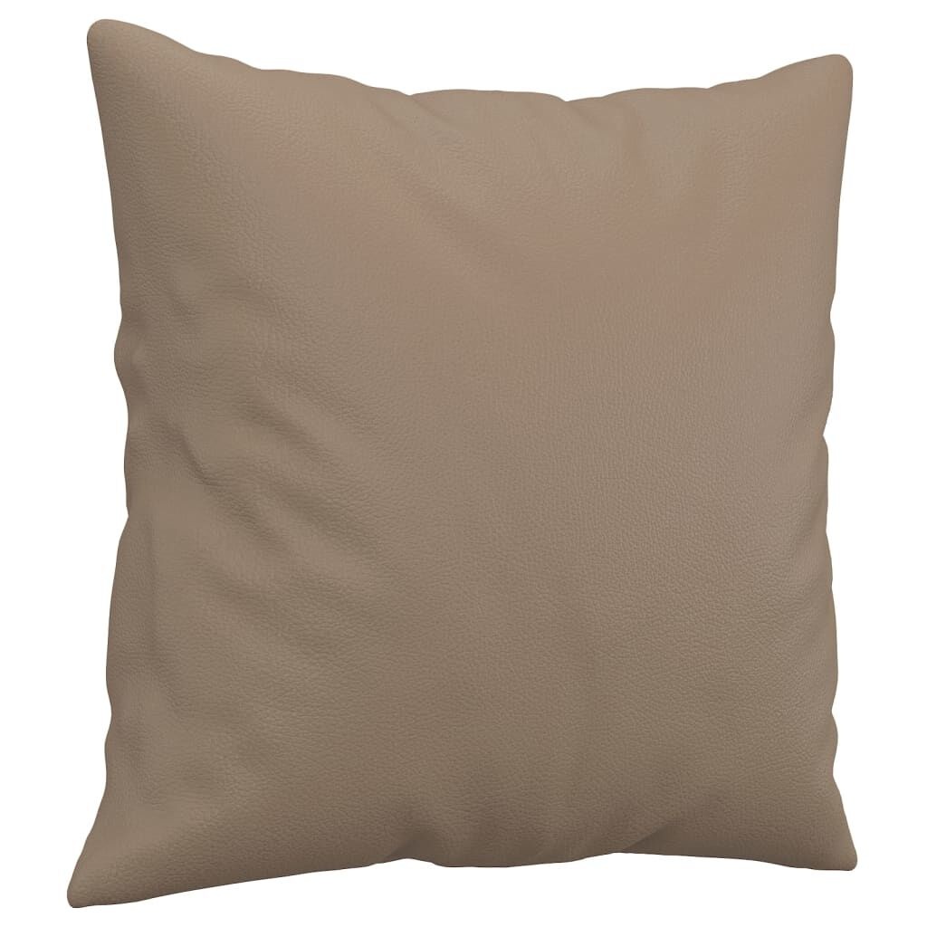 vidaXL Sierkussens 2 st 40x40 cm Kunstleer Cappuccino - 66% Korting