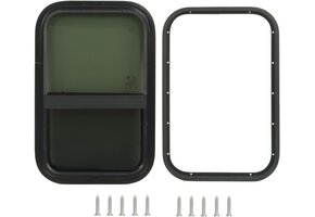 Camperraam Zwart Getint Gehard Glas 590x390mm met Hor - 54% Korting