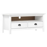 vidaXL Hill TV-meubel Massief Grenenhout Wit - 54% Korting!