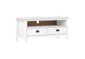 vidaXL Hill TV-meubel Massief Grenenhout Wit - 54% Korting!