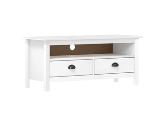 vidaXL Hill TV-meubel Massief Grenenhout Wit - 54% Korting!
