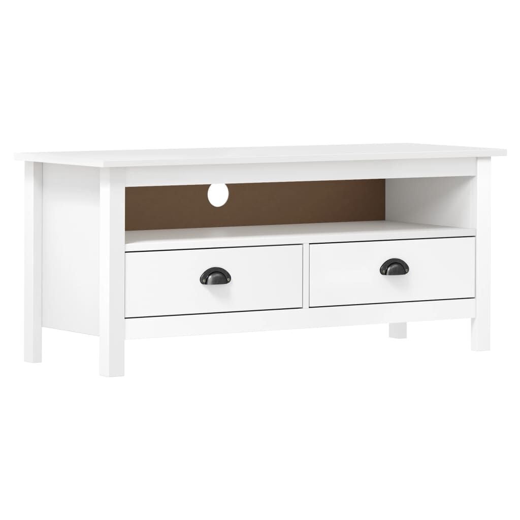 vidaXL Hill TV-meubel Massief Grenenhout Wit - 54% Korting!