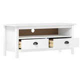 vidaXL Hill TV-meubel Massief Grenenhout Wit - 54% Korting!