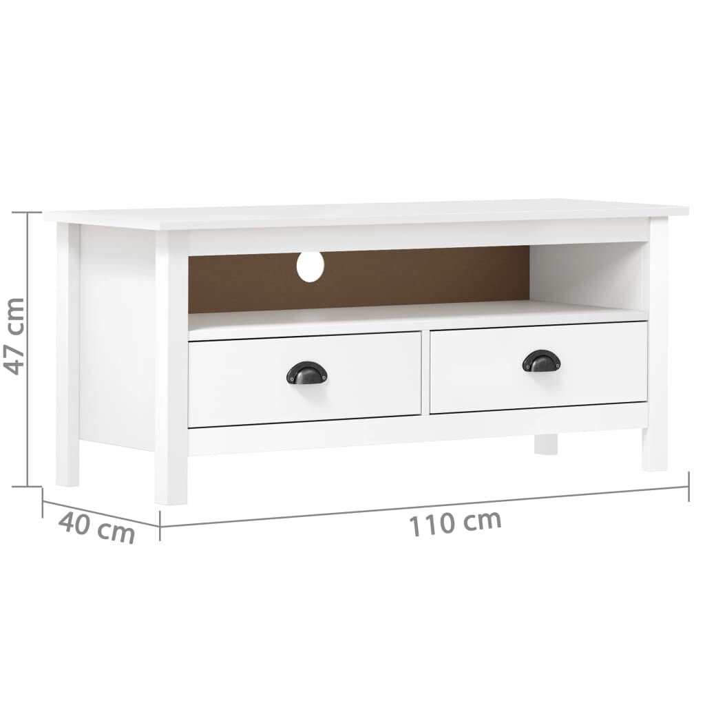 vidaXL Hill TV-meubel Massief Grenenhout Wit - 54% Korting!