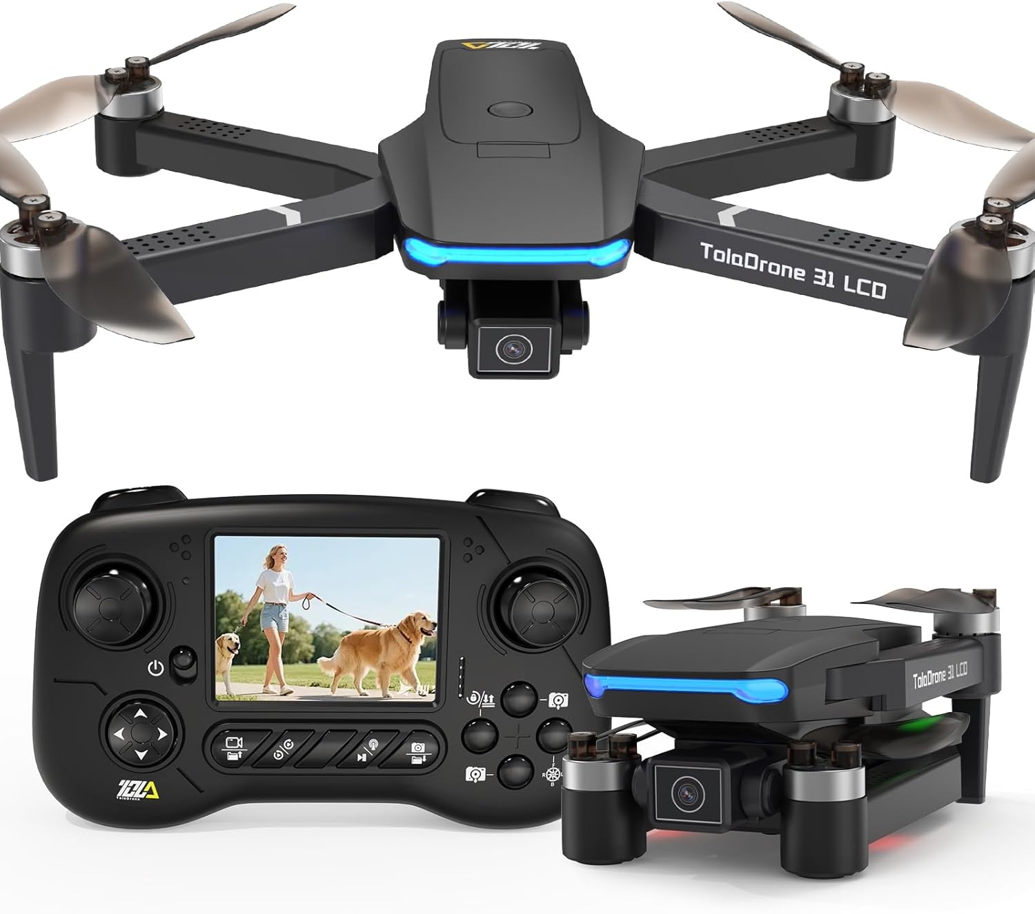 Drone 4K Camera, Borstelloze Motor, LCD-scherm - 53% Korting