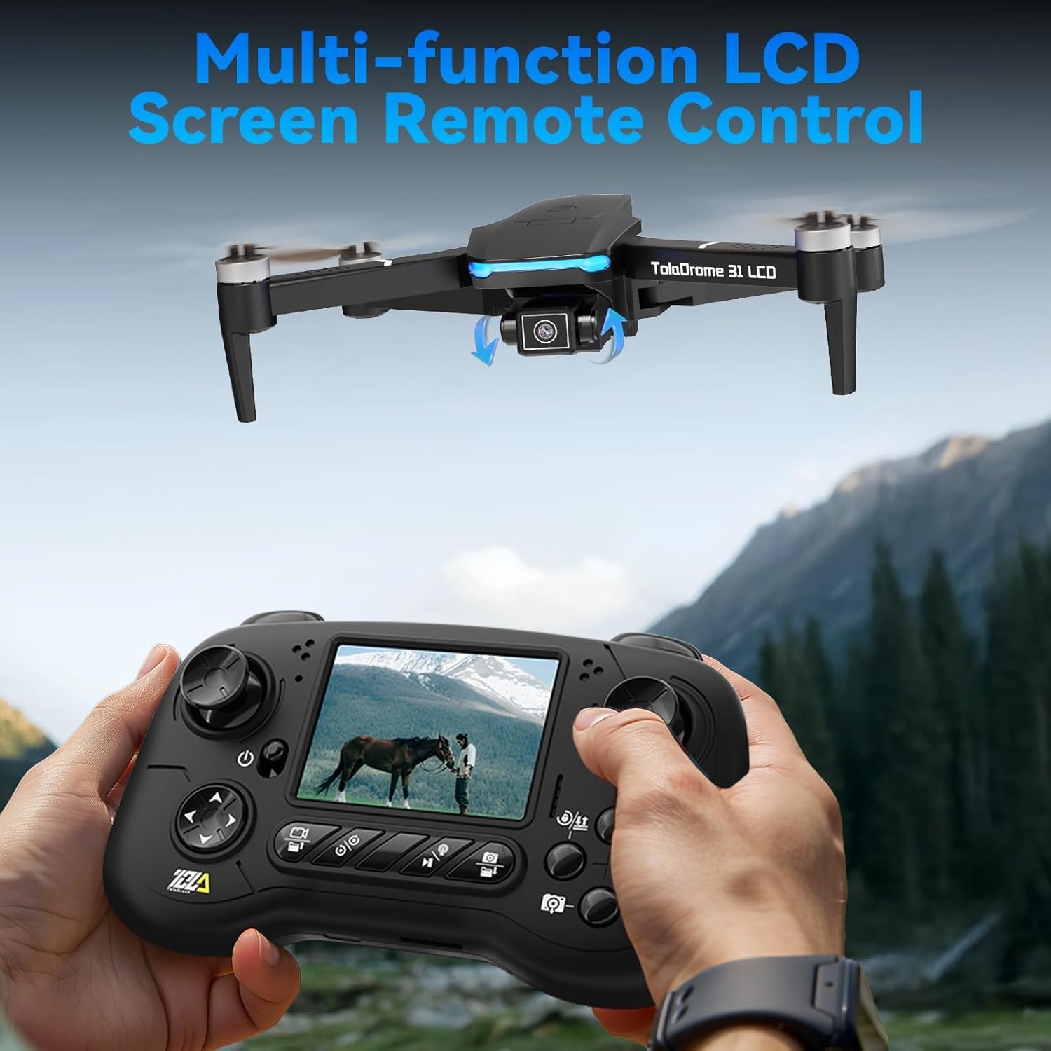 Drone 4K Camera, Borstelloze Motor, LCD-scherm - 53% Korting