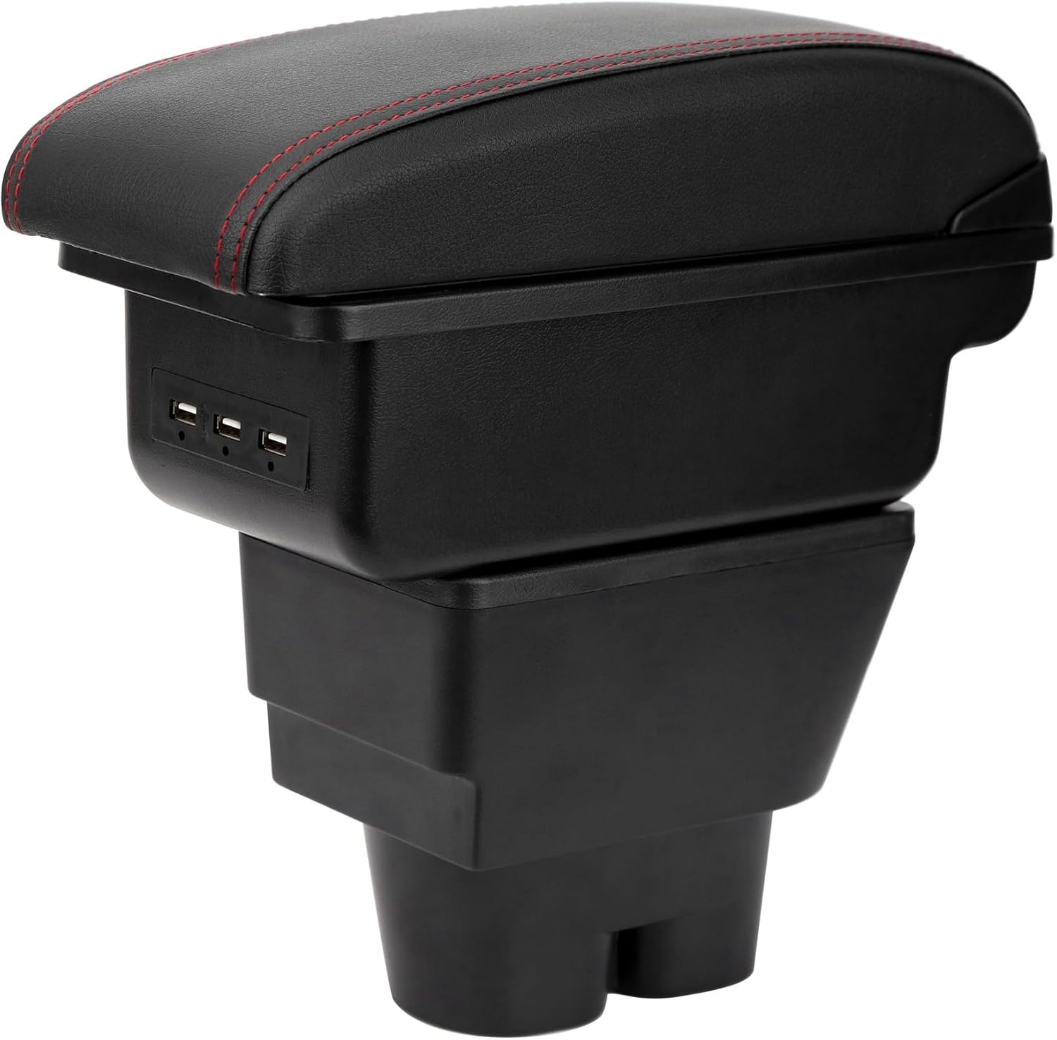 Armsteun Peugeot 207/207CC - Zwart PU-leer, 3 USB-poorten (34% Korting)