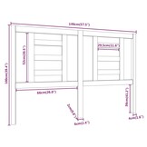 Hoofdbord Grenenhout Wit 146x4x100 cm - 33% Korting!