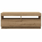 Tv-meubel met LED - 100x35x40 cm - Bewerkt Hout - Artisanaal Eiken - 34% Korting!
