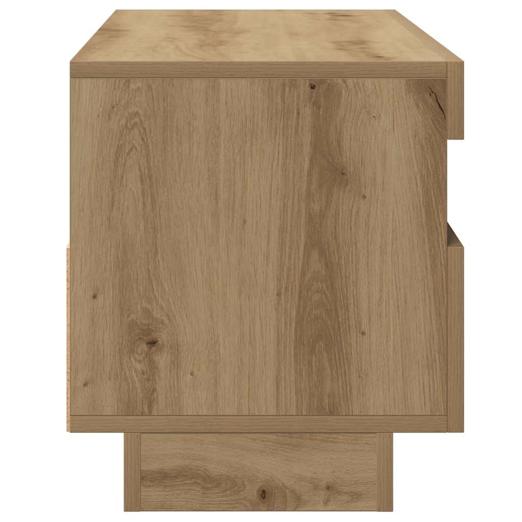 Tv-meubel met LED - 100x35x40 cm - Bewerkt Hout - Artisanaal Eiken - 34% Korting!
