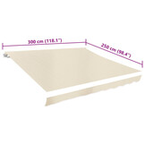 vidaXL Luifeldoek 3x2,5m Canvas Crème - 67% Korting